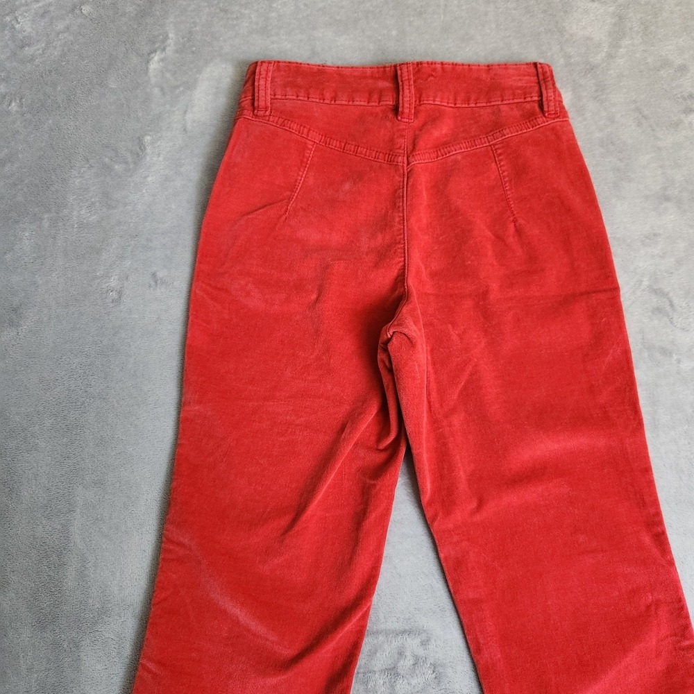 New Free People Red Pants Women's Size 0 Patch Pocket Cotton Blend Bootcut Flare - Picture 9 of 10